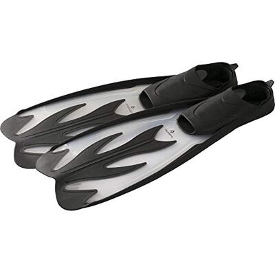 TECNOPRO F5 Pinne, Unisex Adulto, Pinne., , Trasparente/Nero., 44-45 TECNOPRO F5 Pinne, Unisex Adulto, Pinne., , Trasparente/Nero., 44-45