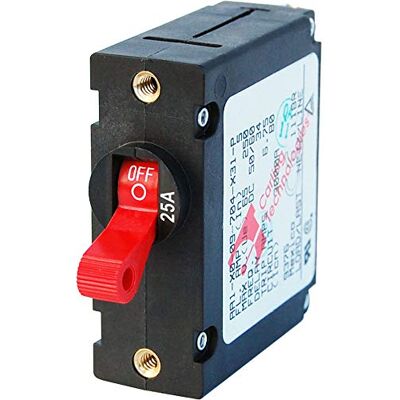 Blue Sea Systems a-Series Toggle Single Pole Circuit Breakers, Red Blue Sea Systems a-Series Toggle Single Pole Circuit Breakers, Red