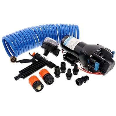 Jabsco HotShot HD4 Kit – 12 V 4 GPM 60PSI Heavy Duty Washdown pompa w/25 'Hosecoil Jabsco HotShot HD4 Kit – 12 V 4 GPM 60PSI Heavy Duty Washdown pompa w/25 'Hosecoil