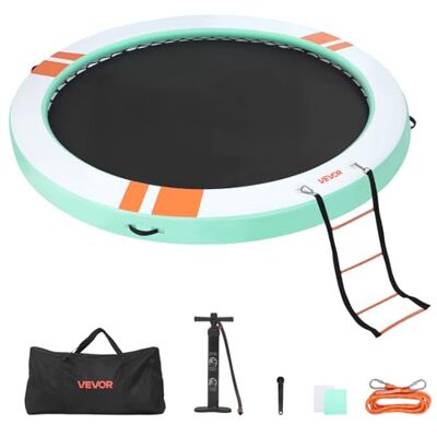VEVOR Piattaforma Rotondo Galleggiante Gonfiabile da Piscina Diametro 3,66 m, Pontile Galleggiante Gonfiabile per Piscina Spiaggia Mare Feste sull'Acqua con Scala Rimovibile, Spessore 150 mm VEVOR Piattaforma Rotondo Galleggiante Gonfiabile da Piscina Diametro 3,66 m, Pontile Galleggiante Gonfiabile per Piscina Spiaggia Mare Feste sull'Acqua con Scala Rimovibile, Spessore 150 mm