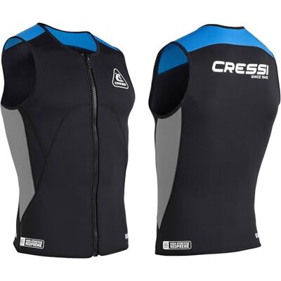 CRESSI Guardian Man Neoprene Zipper Vest Black/Blue 2mm XL/5 Gilet Uomo in Neoprene Bifoderato 2mm con Zip, per Nuoto, Snorkeling, SUP, Surf, Kayak e Altri Sport Acquatici, Nero/Blu, XL/5 CRESSI Guardian Man Neoprene Zipper Vest Black/Blue 2mm XL/5 Gilet Uomo in Neoprene Bifoderato 2mm con Zip, per Nuoto, Snorkeling, SUP, Surf, Kayak e Altri Sport Acquatici, Nero/Blu, XL/5