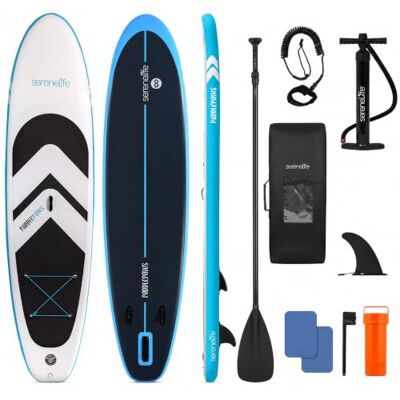 SereneLife SUP Gonfiabile XL, Tavola Sup Extra Larga per Adulti e Animali, Stand Up Paddle Board con Deck EVA Antiscivolo, Design Stabile, Accessori Premium, Capacità 200-220 kg SereneLife SUP Gonfiabile XL, Tavola Sup Extra Larga per Adulti e Animali, Stand Up Paddle Board con Deck EVA Antiscivolo, Design Stabile, Accessori Premium, Capacità 200-220 kg