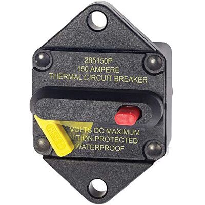 Blue Sea Systems Interruttori termici serie 7089 285, montaggio a pannello, 48V DC, 150A Blue Sea Systems Interruttori termici serie 7089 285, montaggio a pannello, 48V DC, 150A
