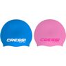 Cressi Ricky Jr Swim Cap 2X Junior Due Cuffie Junior per il Nuoto, Azzurro/Bianco + Rosa/Rosa, Bleu Clair/Blanc + Rose/Rose, Taglia Unica