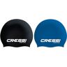 Cressi Eddie Swim Cap 2X Adulto Due Cuffie Adulto per il Nuoto, Nero/Bianco + Blu/Bianco, Taglia Unica