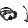 Cressi Liberty 3, Maschera per Immersioni, Apnea e Snorkeling, Disponibile in Versione Due/Tre Vetri Unisex Adulto, Nero/Nero, Taglia Unica & Dry Snorkel, Unisex – Adulto, Nero, Taglia Unica