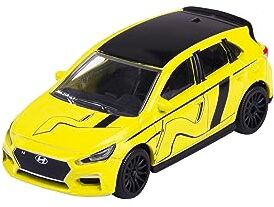 Majorette – Racing Cars – Hyundai i30N giocattolo auto altamente dettagliata, scala 1:64 (7,5 cm), con carta collezionabile, modello auto per bambini dai 3 anni in su