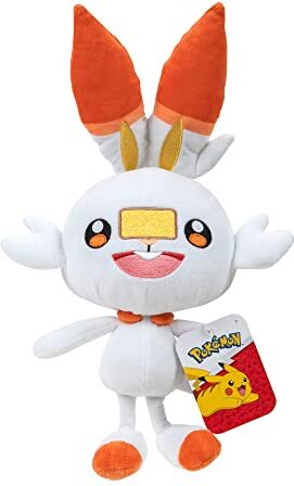 Pokemon 674 , Scorbunny, peluche da 20,5 cm, nero