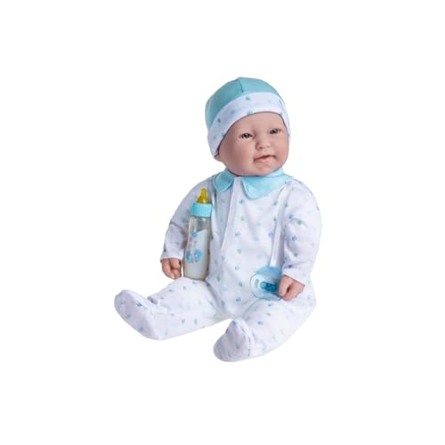 JC TOYS Bambola La Baby da 51 cm ha corpo morbido e lavabile, biberon magico e ciuccio blu, progettato in Spagna, 2 anni