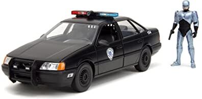 Jada Robocop 1986 Ford Taurus, 253225060, 8 anni, in metallo pressofuso, in scala 1:24, parti apribili, sistema a ruota libera, personaggio incluso