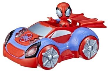 Marvel Hasbro Spidey e i suoi fantastici amici, veicolo Web-Crawler con tecnologia Glow Tech, giocattolo per età prescolare con luci e suoni, dai 3 anni in su