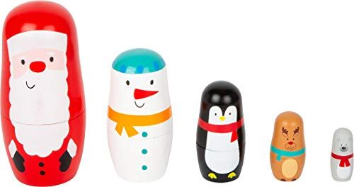Small Foot Matriosca, Babbo Natale, Pupazzo di Neve, Pinguino, Renna e Orso. dai 3 Anni in su Toys