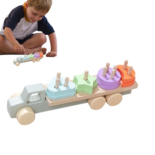 Generic Giocattolo per auto con selezionatore di forme, camion per smistamento di forme   Ordinamento dei blocchi impilabili   Ordinamento di blocchi impilabili, giocattoli per selezionare forme,