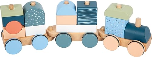 Small Foot Trenino Arctic in Legno Certificato FSC 100%, Gioco per incastrare e impilare, per Bambini da 1 Anno, Multicolore