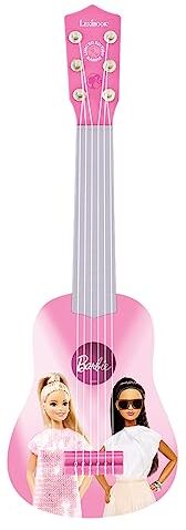 Lexibook Barbie, La mia Prima Chitarra, 6 corde in nylon per i bambini, 53 cm, guía incluida, Rosa,