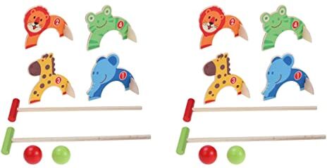 Generic 16 Pz/Fori Gioco Classico Che Gioca Bambino Che Afferra Mini Cartone Animato E Festa Giungla Bambini Bambini Animali Giocattoli Interattivi per Club di Abilità Croquet