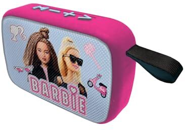 Lexibook Mattel Barbie Altoparlante Bluetooth portatile, senza fili, USB-C, scheda SD/TF, batteria ricaricabile, blu/rosa,