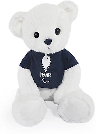 Doudou et Compagnie Licenza JO Paris 2024 Giochi Olimpici e Paralimpico-Orso Team DE France-Blanc, , 30 cm