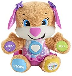 Fisher Price la Sorellina del Cagnolino Smart Stages Ridi & Impara, Morbido Peluche Educativo per Imparare le Prime Parole, con 75+ Canzoni, Luci e Melodie, Edizione: Polacco,