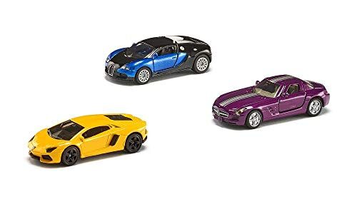 Siku , Set regalo Auto sportive, Metallo e Plastica, Multicolor, Combinazione di giocattoli, 3 Auto sportive