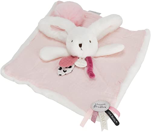 Doudou et Compagnie Happy Blush  Coperta neonati, Doudou, Pompon Rose, 25 cm