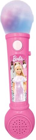 Lexibook , Mattel Barbie Microfono luminoso per bambini, gioco musicale, altoparlante incorporato, effetti luminosi, melodie dimostrative incluse, Rosa,