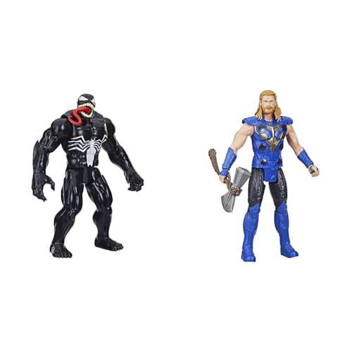 Hasbro Marvel Spider-Man Titan Hero Series Venom Deluxe, Action Figure in Scala da 30 cm, Giocattoli per Bambini dai 4 Anni in su & Marvel Avengers, Titan Hero Series Thor