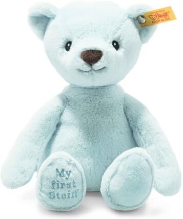 Steiff Teddy Friend Soft Cuddly Friends My First Orsacchiotto di Peluche per Bambini, Morbido, Lavabile, Azzurro, 26 cm, Colore Blu, 1 Stück (1er Pack),