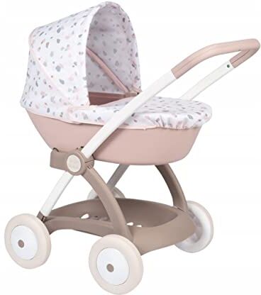 Smoby - Baby Nurse Carrozzina, 7600, 18 mesi, con cappottina reclinabile, copertina, h 55 cm