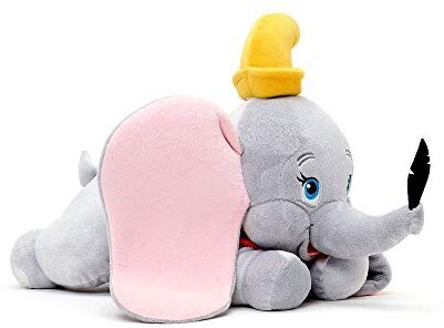 Disney Peluche di Dumbo piccolo, 31 cm/12", peluche in posizione volante, con dettagli ricamati e orecchie 3D, per tutte le età