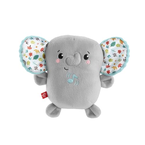 Fisher Price Elefantino Baby Relax, peluche sensoriale per neonati con 4 diverse impostazioni di musica, suoni e vibrazioni calmanti, giocattolo per bambini, 0+ anni, HML65