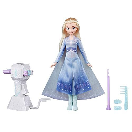 Hasbro Disney Frozen Sister Styles Elsa Bambola alla moda con capelli biondi extra lunghi, strumento per intrecciare e fermagli per capelli, giocattolo per bambini dai 5 anni in su