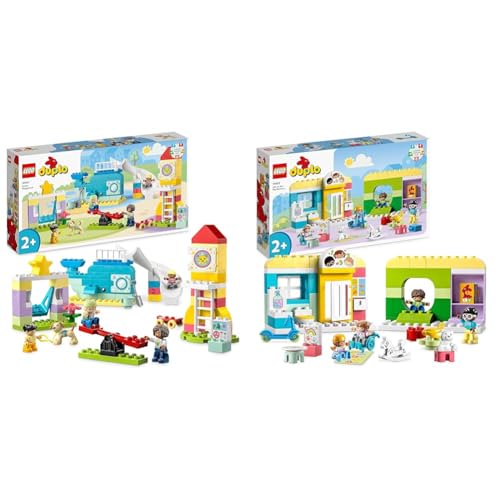 Lego 10991 DUPLO Il Parco Giochi dei Sogni, Giochi di Costruzioni & 10992 DUPLO Divertimento all’Asilo Nido, Gioco Educativo per Bambini e Bambine dai 2 Anni in su