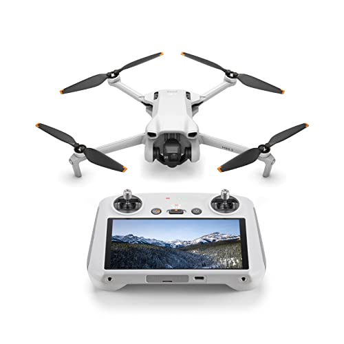 DJI Mini 3 (con  RC) – Mini drone con fotocamera leggero e pieghevole con video in 4K HDR, autonomia di 38 minuti, Riprese verticali native e funzioni intelligenti, C0