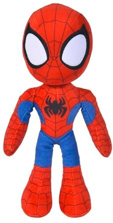 Simba Disney Plush Marvel Spidey, 6315875810X12, 0 mesi, altezza 25 cm, in morbido tessuro, occhi che brillano al buio