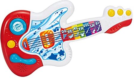 Chicco My First Guitar, Chitarra Elettronica Interattiva, Insegna Strumenti e Note Musicali, Gioco Educativo Evolutivo, 3 Modalità di Gioco, +90 Suoni e Melodie, Giochi per Bambini 9 Mesi-4 Anni