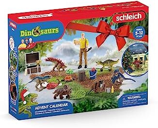 SCHLEICH Calendario dell'Avvento 2023 DINOSAURI, da 5 anni, DINOSAURS Playset, 24 pezzi