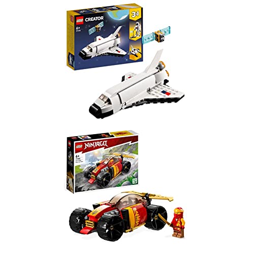 Lego 31135 Creator Space Shuttle, Set 3 in1 con Astronauta e Astronave Giocattolo & 71780 NINJAGO Auto da Corsa Ninja di Kai EVOLUTION, Set 2in1 con Macchina