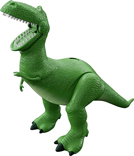 Disney Mattel Moving & Talking Rex Dinosaur Figure, Roarin' Laughs, 25 cm di altezza con 40 frasi e movimento bocca e braccio, regalo per bambini,