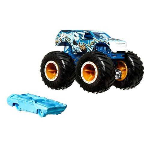 Hot Wheels Monster Trucks Veicolo giocattolo MT 32 Degrees SUV Die Cast Flat Iron (Crushed) per bambini dai 3 anni in poi