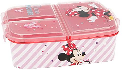 Stor MINNIE MOUSE (DISNEY)   Tupper con 3 scomparti per bambini contenitore per alimenti infantile Porta merenda – Tupperware decorato