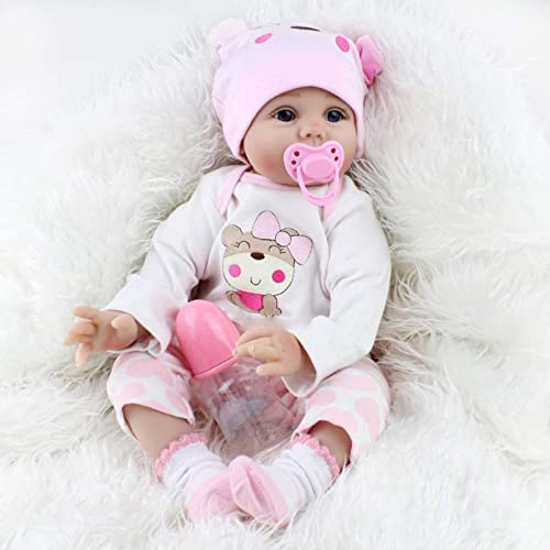 ZIYIUI Bambole Reborn Originale Femmina 22 Pollici 55 cm Realistico Bambola Reborn Toddler Morbido Silicone Vinilico Reborn Dolls Ragazzo Ragazza Giocattoli