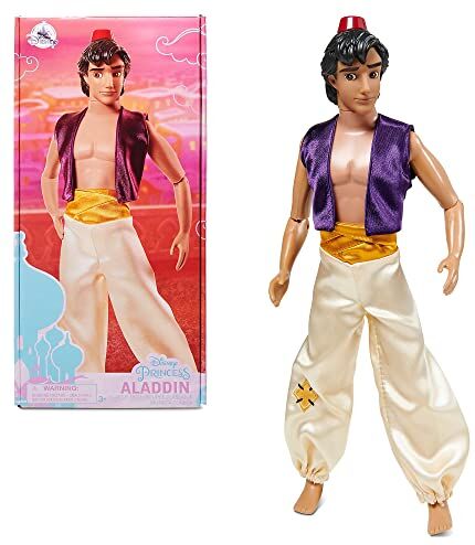 Disney bambola ufficiale classica per bambini Aladdin, 32 cm, completamente posizionabile con capelli e cappello modellati per bimbi dai 3 anni in su