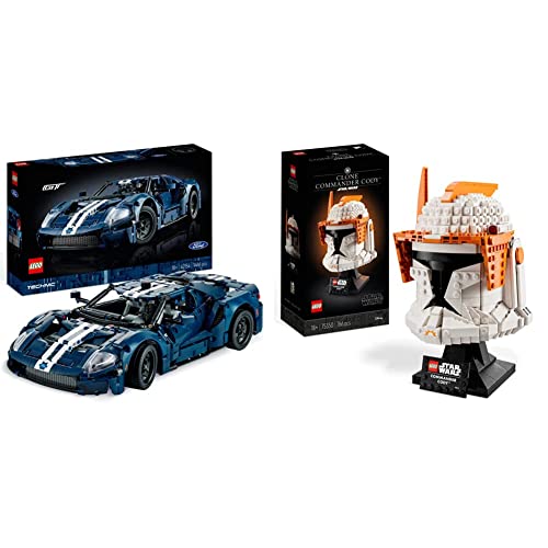 Lego 42154 Technic Ford GT 2022, Kit Modellino di Auto da Costruire per Adulti, Supercar in Scala 1:12 & 75350 Star Wars Casco del Comandante Clone Cody, Set Serie Caschi 2023