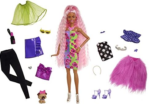 Barbie Extra Deluxe Bambola e Accessori con Cucciolo, Pezzi da Abbinare e scambiare per Oltre 30 Look, articolazioni Flessibili Multiple, Regalo e Giocattolo per Bambini 3+ Anni,