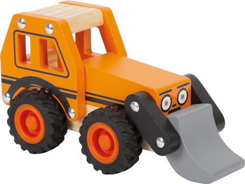 Small Foot Escavatore in Legno Certificato FSC 100%, Giocattolo con Pala Frontale, per Bambini dai 18 Mesi,