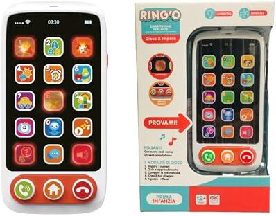 Generic Smartphone Touch & Play Giocattolo Prima Infanzia Baby Smartphone con 5 Modalità di Giochi Educativi Funzioni Didattiche Luminoso Sonoro Cellulare Bambini Primo Smartphone Educativo Tastiera Touch