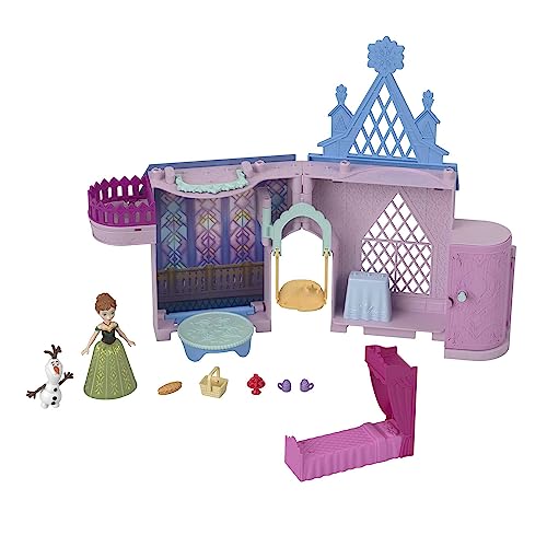 Mattel Disney Frozen Set Componibili Castello di Anna ad Arendelle, playset con bambola, Olaf e 7 accessori inclusi, ispirato al film, giocattolo per bambini, 3+ anni,