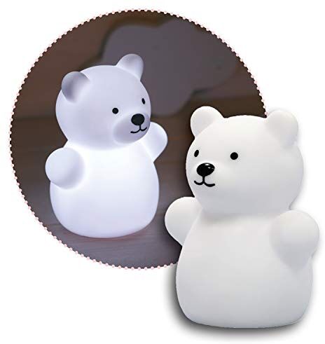 Reer Lumilu Mini Zoo Bear, luce notturna a forma di orso, regalo di compleanno per ragazzi e ragazze, colore: bianco