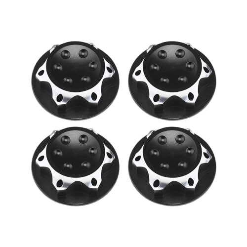 VGOL 4 dadi esagonali per ruota da 17 mm, per auto radiocomandate, anti-polvere, ricambio adatto per 1/8 RC modello di auto RC fuoristrada camion compatibile con Redcat compatibile con E-Revo, nero